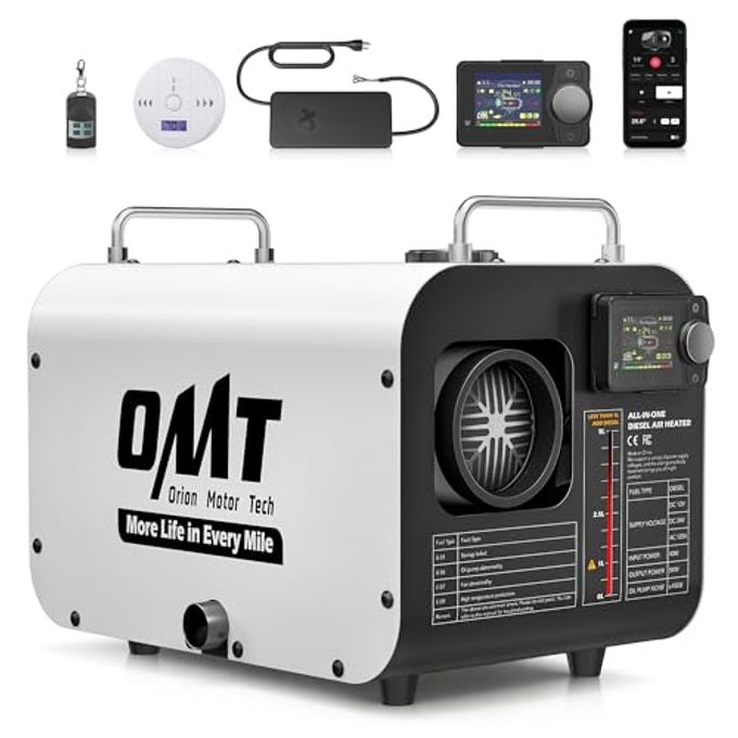 Orion Motor Tech 5Kw Diesel Heater, 12V 24V All In One Diesel Air Heater 1.3 Gal Tank With Co Alarm Auto Shutoff Compatible With Car Truck Rv Camper Boat Not An Engine Part - Image 1