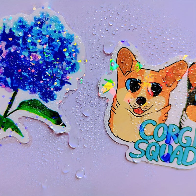 50 Sheets Broken Glass Glitter Holographic Clear Vinyl Self Adhesive Laminating Film 2.9x4.1 Inch Waterproof for Decoration and Stickers - Image 5
