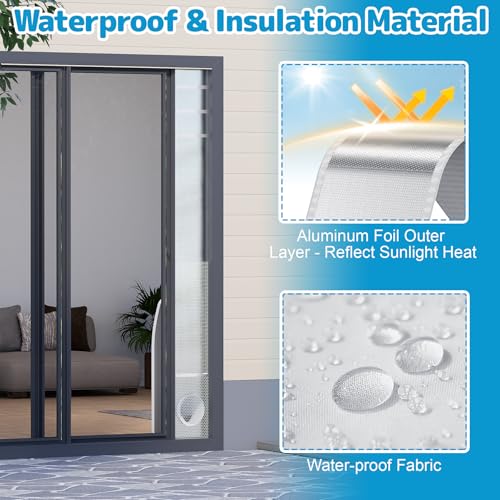 Air Jade Portable Air Conditioner Sliding Door Vent Kit, Insulated Sliding Door AC Vent Kit with Mesh Vent, Adjustable Door Seal Kit from 76" to 92", Fits 4", 5" and 5.9" Duct & Hose, with Leaf Guard - Image 4