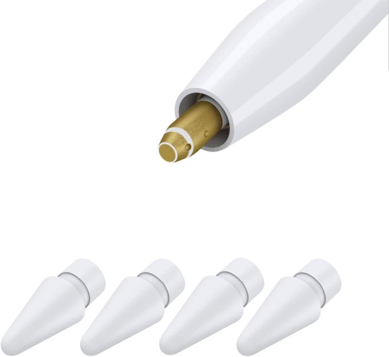 REEYEAR Replacement Tips Compatible with Apple Pencil 2 Gen iPad Pro Pencil, Logitech Crayon Digital Pencil - Apple Pencil iPencil Nib for iPad Apple Pencil 1 st/Pencil 2 Gen White 4 Pack - Image 1