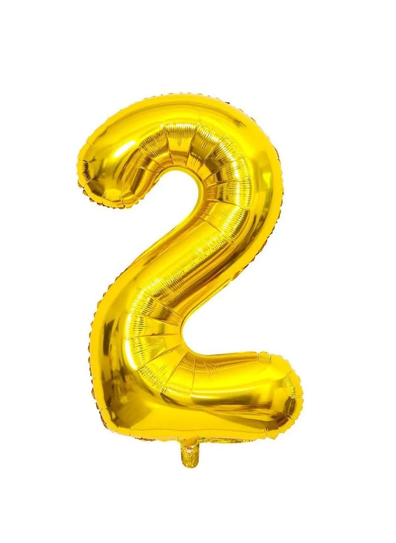 PARTY FUN 32 Inch Number Foil Balloons - Perfect for Anniversaries, Weddings, and Birthdays (Number 2) - Image 1