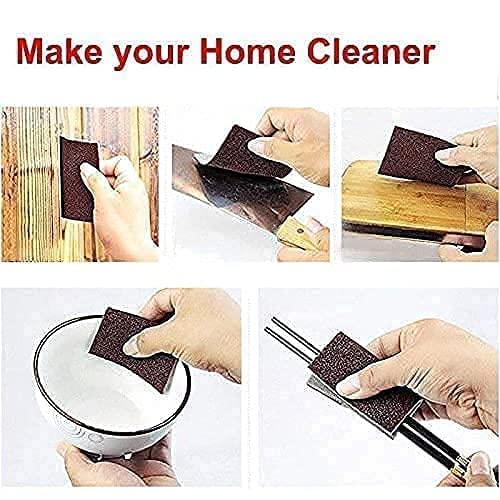WEZOSHINET Sponge Grinding Block ROLL Magic Cleaning Sponge Scratch Proof Kitchen Roll Emery Cleaning Sponge Dish Cleaning Scrubber for Pantry Dishwashing Bathroom Floor Kitchen 100cm Brown - Image 3