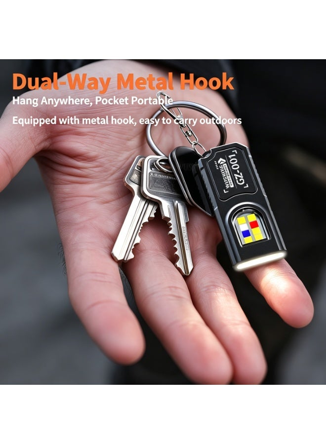 1-pack Bright LED Mini Flashlight with Magnetic Base and USB Rechargeable - Portable Work Light, Keychain Clip, Multi-functional, Suitable for Camping, Hiking, Walking, Durable Construction - Image 2