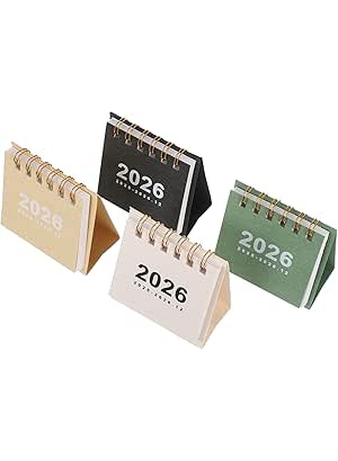 Compact Mini Desk Calendar 4pc Thick Paper Flip Design for Office Home - Image 1