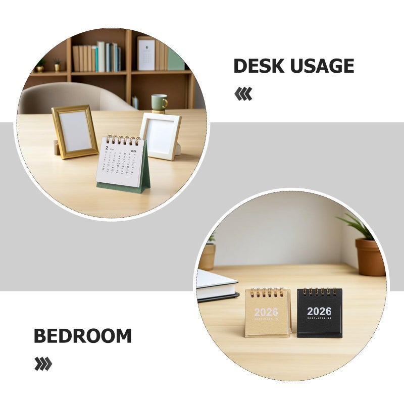 Compact Mini Desk Calendar 4pc Thick Paper Flip Design for Office Home - Image 4