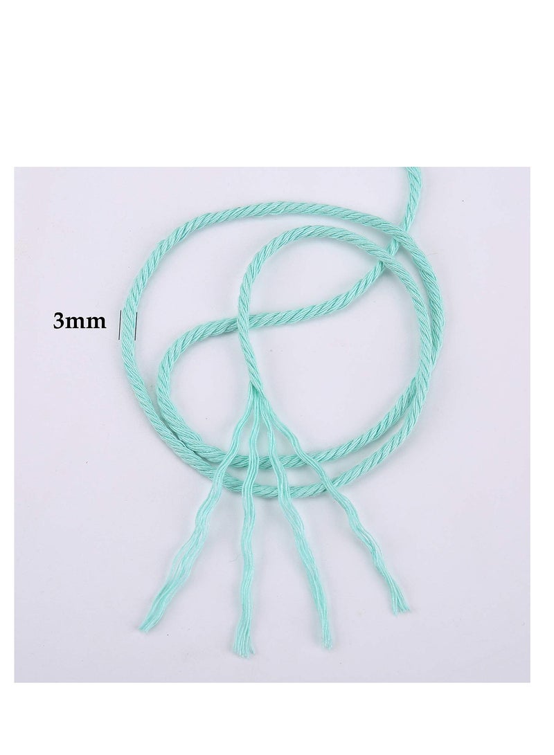 Zikra Light Blue Macrame Cord 3mm x 109 Yards, Colored Cotton Rope Craft Cord Colorful Cotton Cord Twine for Wall Hanging Plant Hangers Crafts Knitting Decorative Projects - Image 2