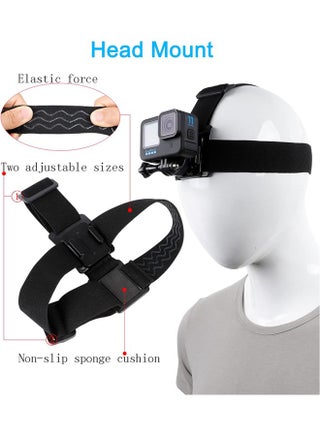 Accessories Set for GoPro Hero 13/12/11/10/9/8/7/6/5/4 , Quick Release Head Strap Mount + Chest Mount Harness Kit for POV/VLOG Riding Compatible with iPhone,Samsung,DJI Action,and Action Cameras - view 3