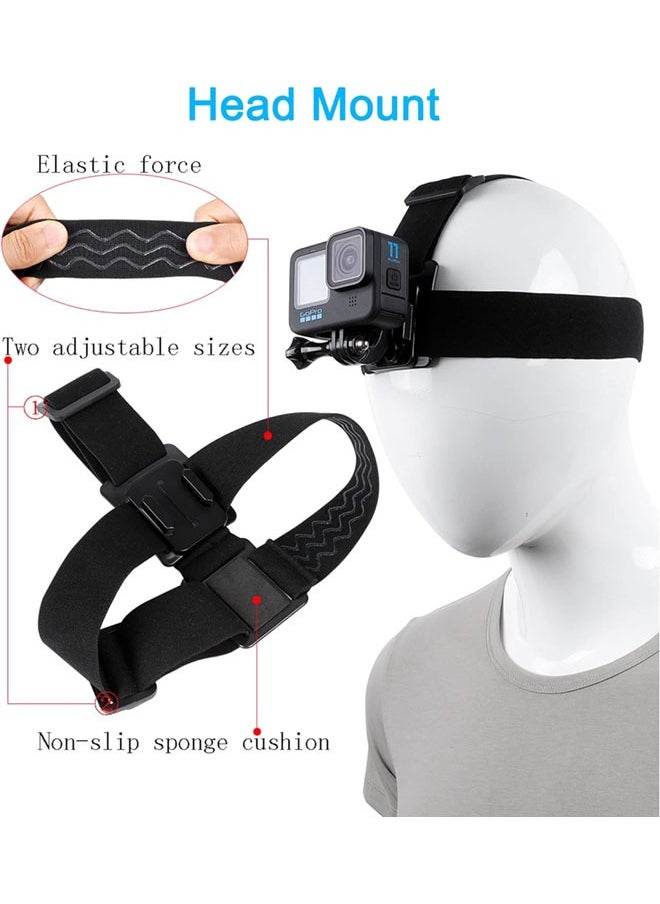 SJet - Accessories Set for GoPro Hero 13/12/11/10/9/8/7/6/5/4 , Quick Release Head Strap Mount + Chest Mount Harness Kit for POV/VLOG Riding Compatible with iPhone,Samsung,DJI Action,and Action Cameras - Image 1
