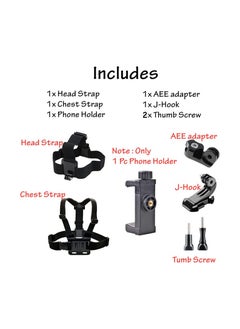 Accessories Set for GoPro Hero 13/12/11/10/9/8/7/6/5/4 , Quick Release Head Strap Mount + Chest Mount Harness Kit for POV/VLOG Riding Compatible with iPhone,Samsung,DJI Action,and Action Cameras - pzsku/Z1BB43CD5B96869A68A97Z/45/_/1726243607/6e9cd86a-8de4-4dd0-9a6d-a54e5d0ffb85