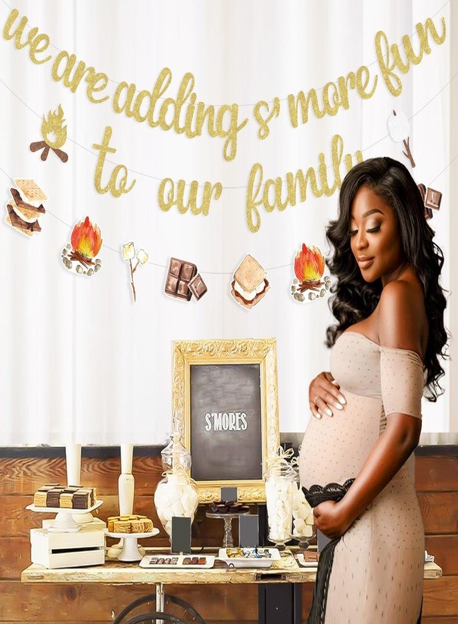 Fangleland S’more Theme We Are Adding S’more Fun to Our Family Banner, S’mores Hanging Sign for Camping Baby Shower Marshmallows Favors Decor, Campfire Camper Gender Reveal Party Decorations - Image 4