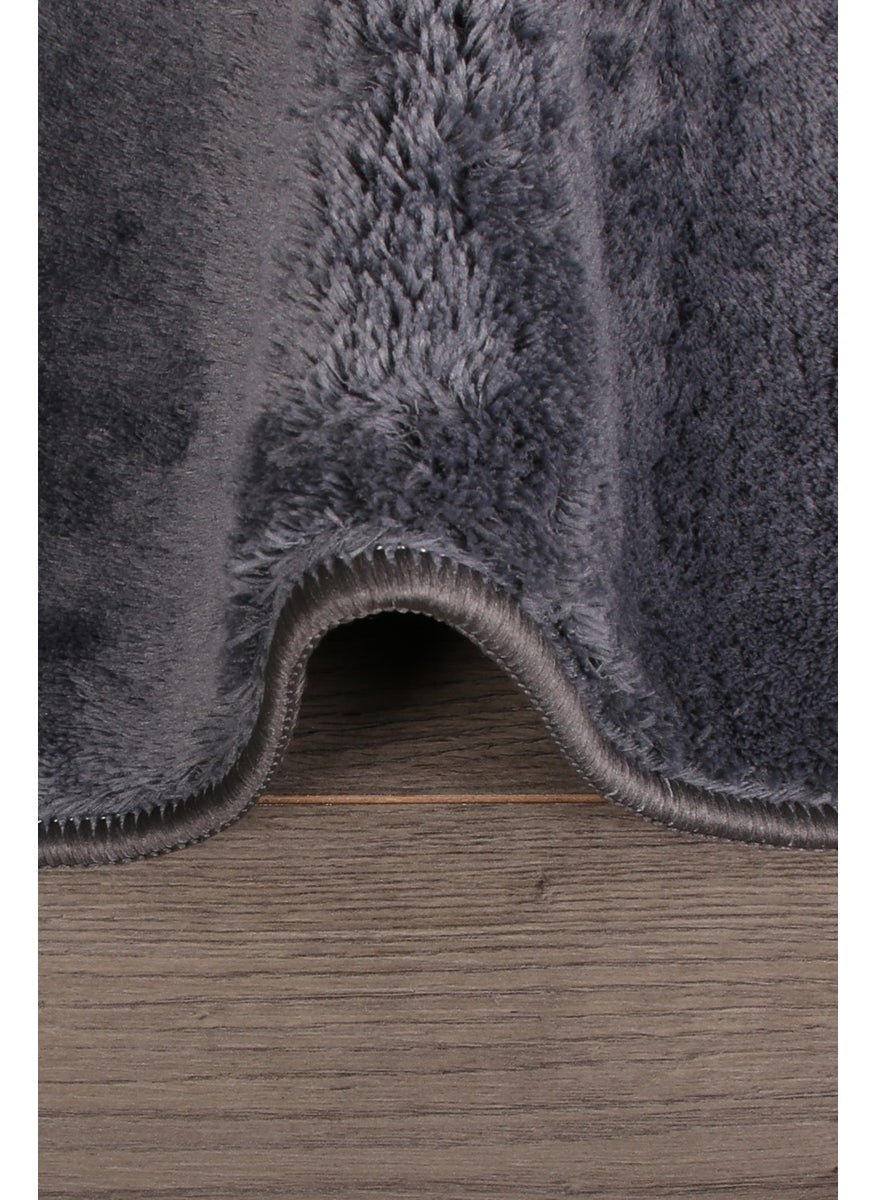 Bonny Home Relax Anthracite 80X150 + 50X80 cm Large Size 2-Piece Bathroom Carpet Mat Set Non-Slip Toilet Seat Set  - Image 3