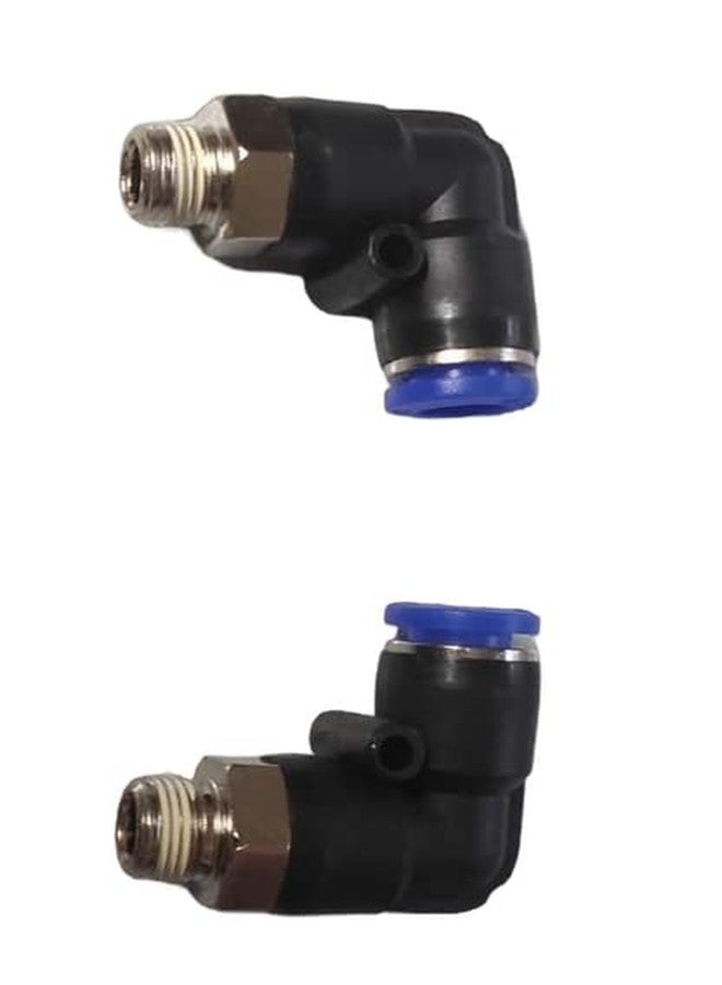 DLEIN DLIEN 8mm X 1/8" L Connector Quick Fittings Pneumatic Elbow Straight Push Connector (Pack of 2) - Image 3