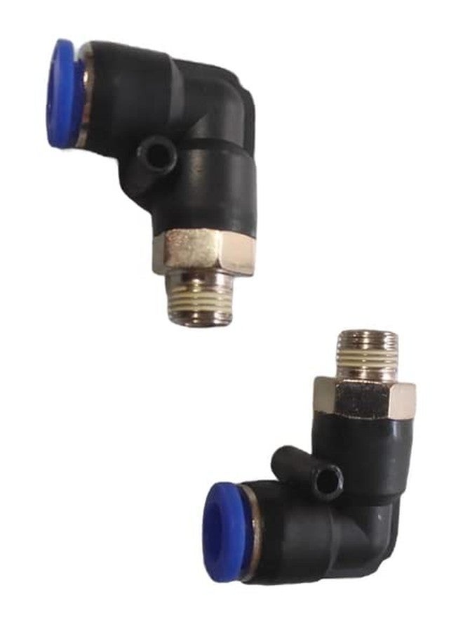 DLEIN DLIEN 8mm X 1/8" L Connector Quick Fittings Pneumatic Elbow Straight Push Connector (Pack of 2) - Image 1