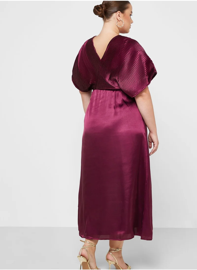 Ella Limited Curve Layered Flouncy Sleeve Chiffon Dress