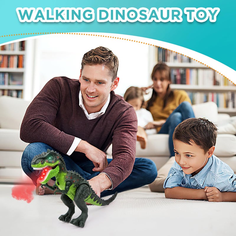 DPAPDI Electric Walking Dinosaur Toys for Kids - Small Tyrannosaurus with Detachable Tail Simulated Flame and Realistic Sounds, Best Dino Gifts for Boys & Girls 3-5 5-7 - Image 3