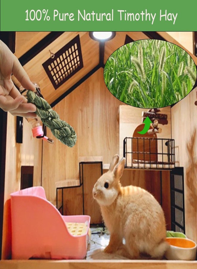 MUYG MYUG Rabbit Timothy Hay Sticks,12 PCS Bunny Chew Toys Molar Teeth Small Animals Natural Grass Braided Snacks for Guinea Pigs Chinchillas Hamsters and Other Rodents - Image 4