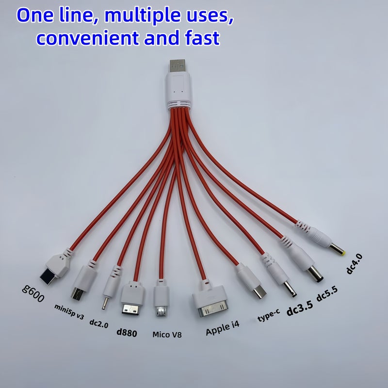 10 In 1 Universal Multi Charger Cable for Phones Red - Image 3