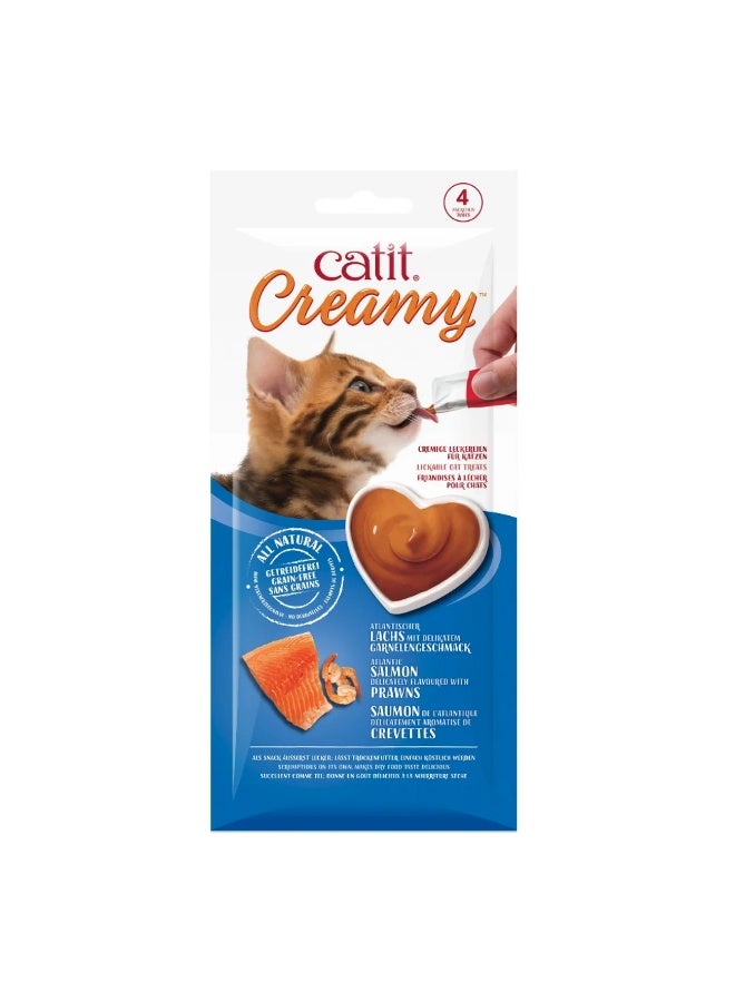 كاتيت Catit Creamy Lickable Treats,Salmon & Prawns, 12pk/box - Image 1