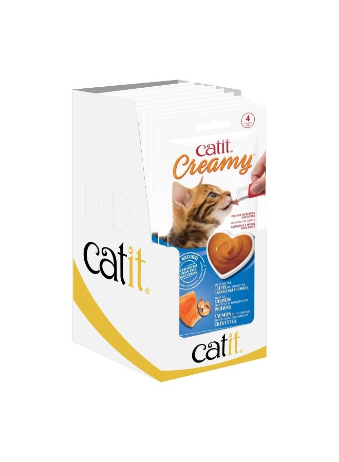 كاتيت Catit Creamy Lickable Treats,Salmon & Prawns, 12pk/box - Image 2