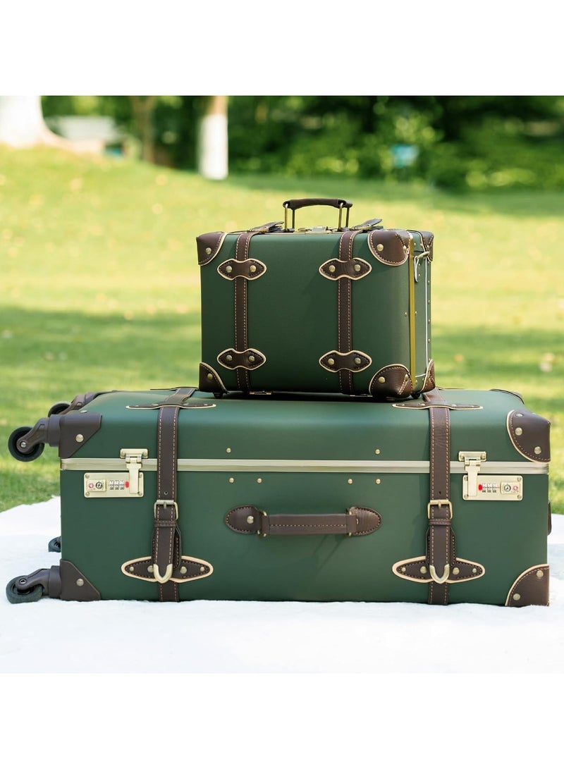 Concept مجموعة حقائب سفر مصممة مقاومة للاهتراء مكونة من قطعتين - حقيبة سفر بعجلات مقاس 26 بوصة مع عجلات دوارة وحقيبة تجميل مقاس 12 بوصة - Image 3