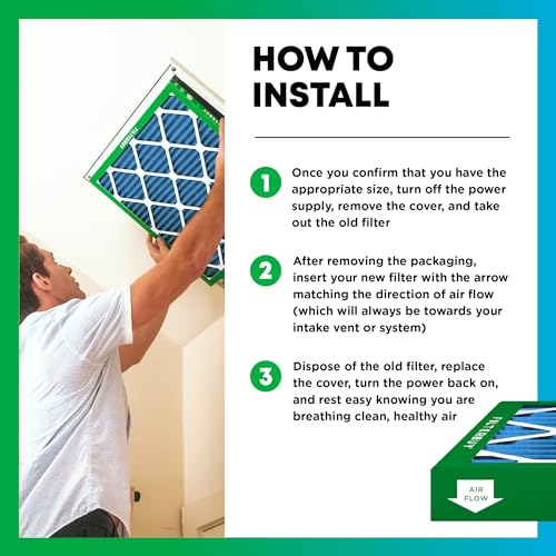 Filterbuy 16x16x1 Air Filter MERV 13 Optimal Defense (4-Pack), Pleated HVAC AC Furnace Air Filters Replacement (Actual Size: 15.75 x 15.75 x 0.75 Inches) - Image 5