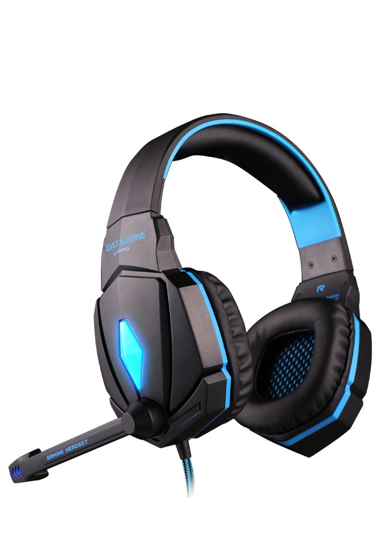 Datazone Wired Gaming Headset with Professional Blue Lighting, Noise Cancelling, and High-Precision Surround Sound – Compatible with PS5, PS4, PC, XBOX – High Quality and Designed for Gaming Enthusiasts  - Image 4