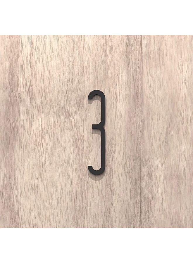 Modern Acrylic House Number Sign No 3 Sleek Surface Mount Durable Plastic - Image 1
