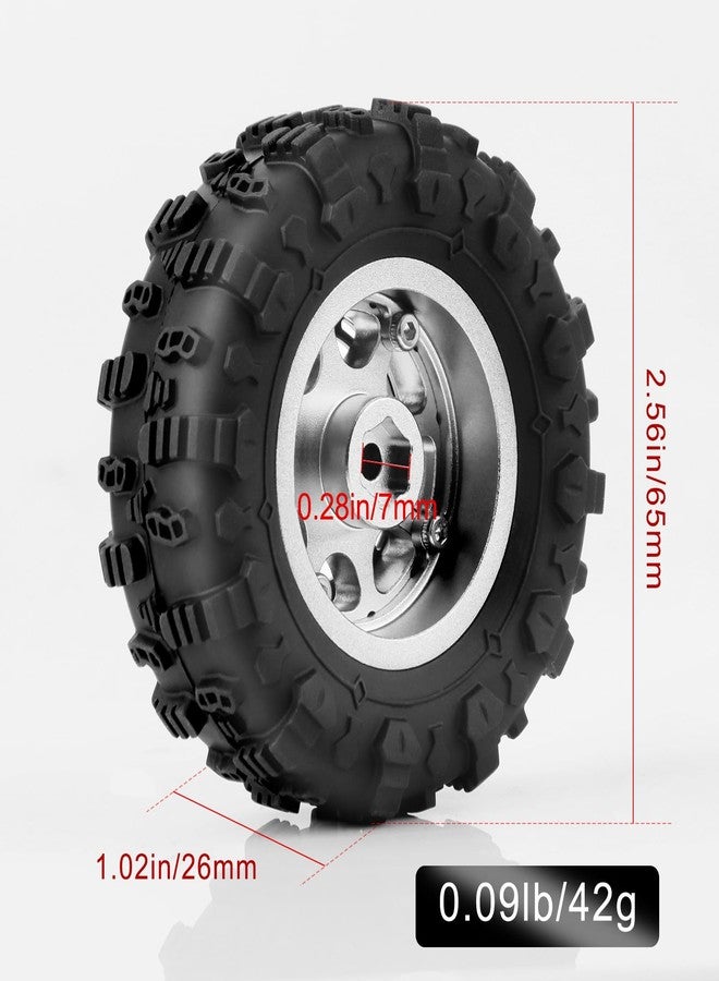DashRC RC 1.3" Wheel and Tire Set, Aluminum Beadlock Wheels Mud Terrain Tires for 1/18 1/24 RC Micro Crawlers Ascent18 TRX4M SCX24 Upgrades Parts - Image 4