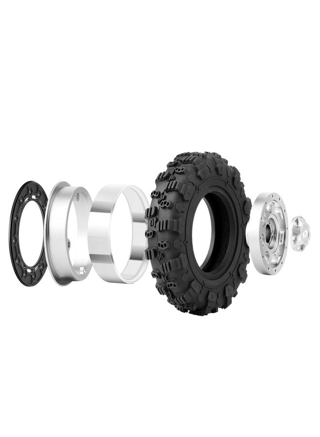 DashRC RC 1.3" Wheel and Tire Set, Aluminum Beadlock Wheels Mud Terrain Tires for 1/18 1/24 RC Micro Crawlers Ascent18 TRX4M SCX24 Upgrades Parts - Image 2
