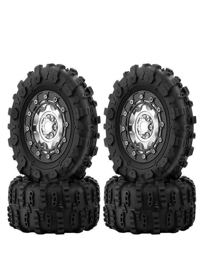 DashRC RC 1.3" Wheel and Tire Set, Aluminum Beadlock Wheels Mud Terrain Tires for 1/18 1/24 RC Micro Crawlers Ascent18 TRX4M SCX24 Upgrades Parts - Image 1