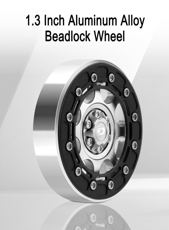 DashRC RC 1.3" Wheel and Tire Set, Aluminum Beadlock Wheels Mud Terrain Tires for 1/18 1/24 RC Micro Crawlers Ascent18 TRX4M SCX24 Upgrades Parts - Image 3