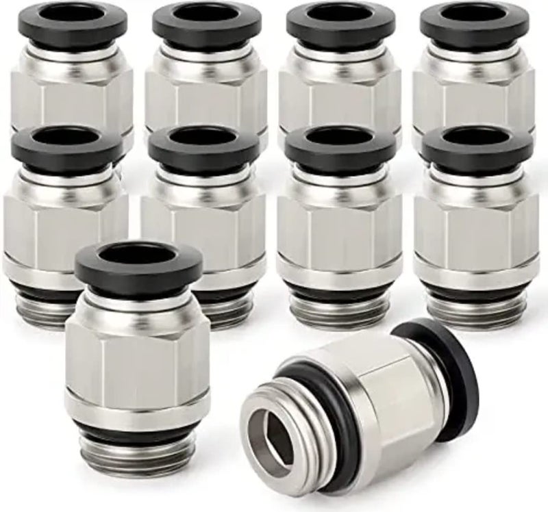 MAXAIR PNEUMATIC Push Type Connector Black head 1/4 Inch G Thread <> PU Pipe 8mm OD for Air PU Hose Easy to Connect Fitting with Sealing O Ring PCG8-02 - Image 1
