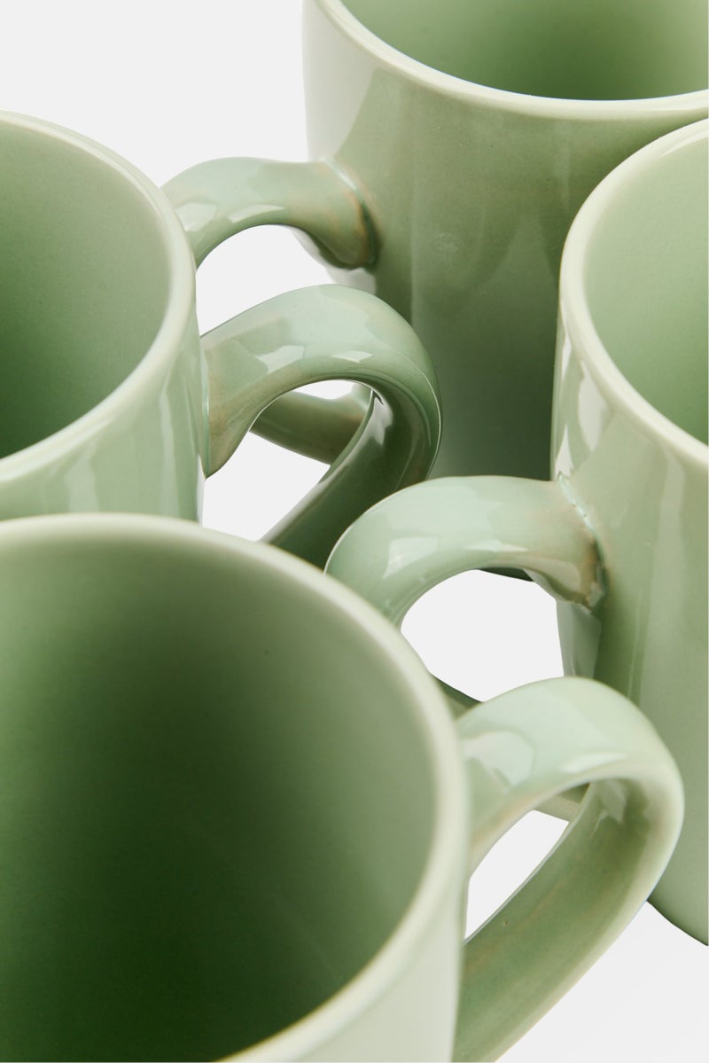 Maser 4 Pieces Coffee Cup 420 ml, Mint Green - Image 4