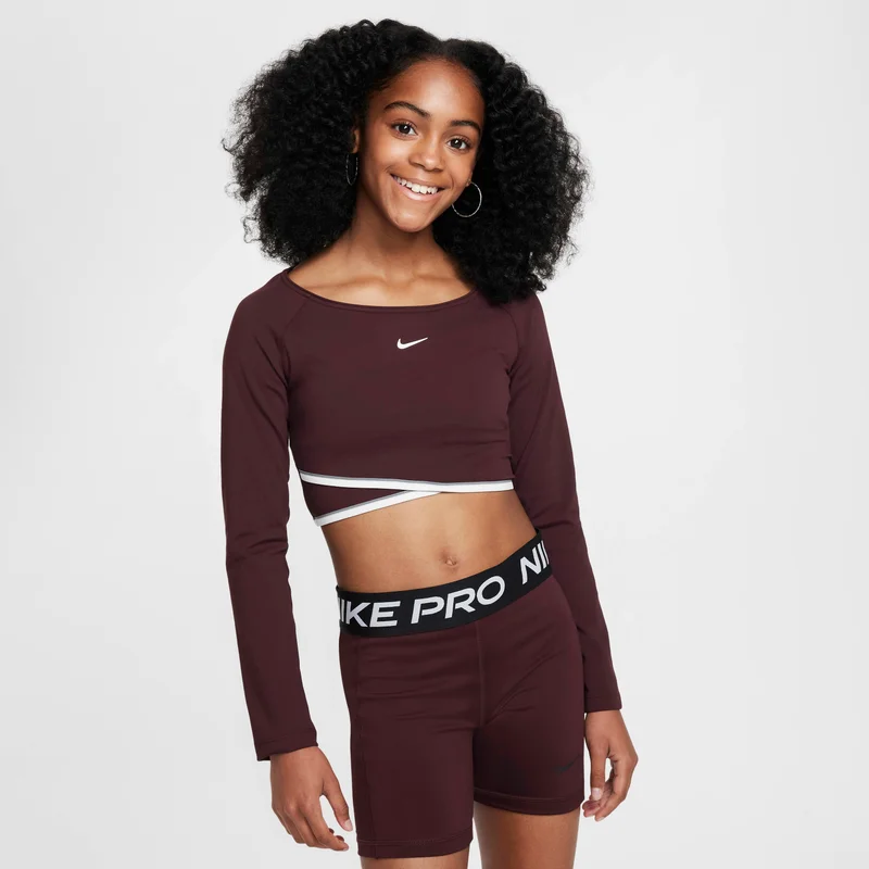 Nike Maroon Girls' Dri-FIT Long-Sleeve Top  | Best Price UAE