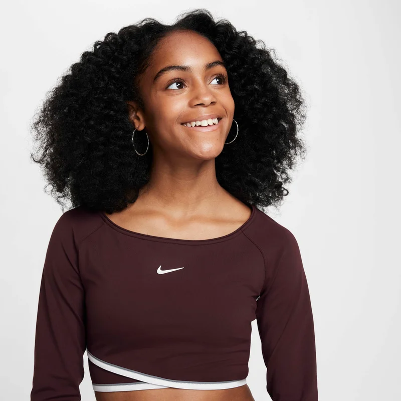 Nike Maroon Girls' Dri-FIT Long-Sleeve Top  | Best Price UAE