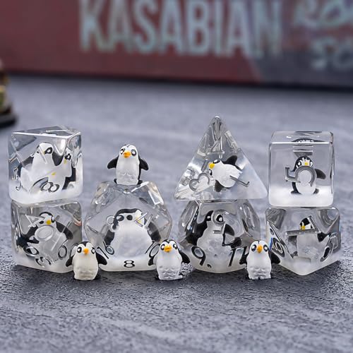 Maywin Penguin DND Resin Dice Set Polyhedral DD Dice Penguin Dice D and D for Dungeons and Dragons MTG RPG Board Games for 15 Years and Up - Image 5