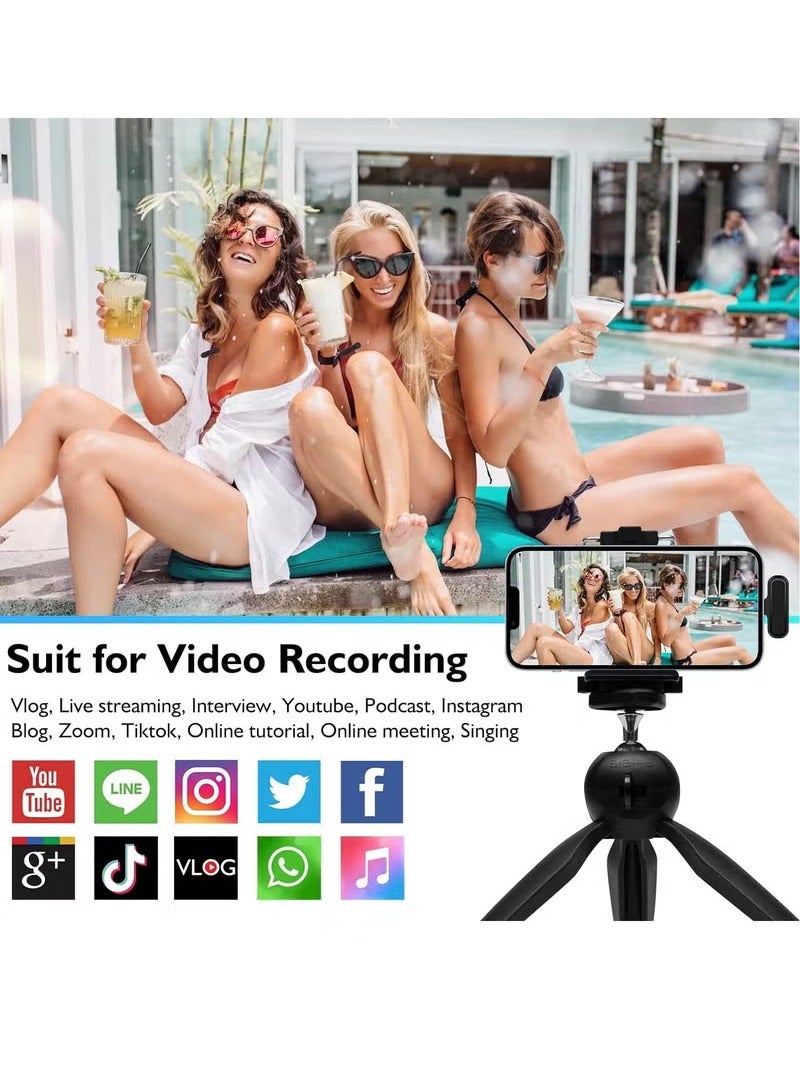 Wireless Lavalier Microphone for iPhone 15 | iPhone 16 | Android phones | Laptop and other USB C Devices | Plug and Play Mini Mic with Charging Bin Earbud for YouTube TikTok Live Streaming Gaming (2 Type C Mics)  - Image 2