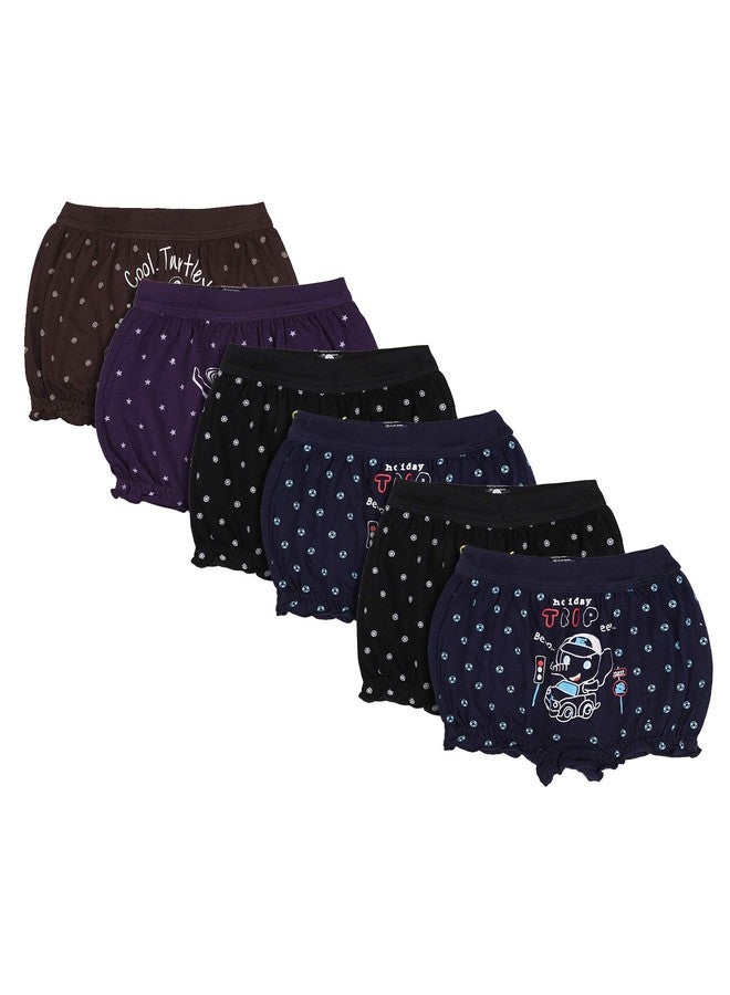 BODYCARE Kids Unisex Bloomer Underwear 100% Cotton Multicolor Soft Comfortable | Skin Friendly | Innerwear | Pack of 6 (KIA335-PK007_P6) - Image 1