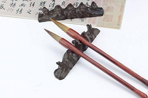 Easyou Black Catalpa Calligraphy Brush Holder Chinese Brush Rack 9x2x4.5cm(3.5"x0.8"x1.77") - Image 5