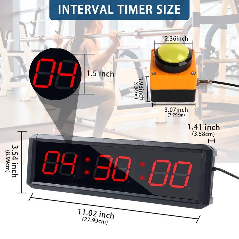 SMAHEAT Fitness Timer with Stopwatch Button, Suitable for School/exam/Home Exercise/Gym/Gym SMAHEAT Electronic Fitness Timer (1.5 inch six-Digit All-red) - Image 2