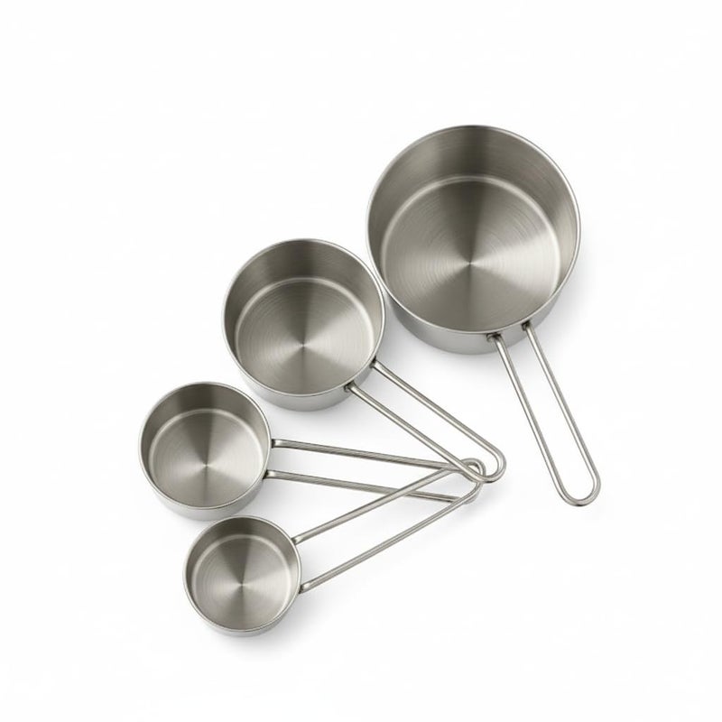 Human Hydro Stainless Steel Measuring Cups Set – 4 Pieces | 60 ml, 80 ml, 125 ml, 250 ml | Durable, Rust-Free & Dishwasher Safe for Baking & Cooking - Image 1