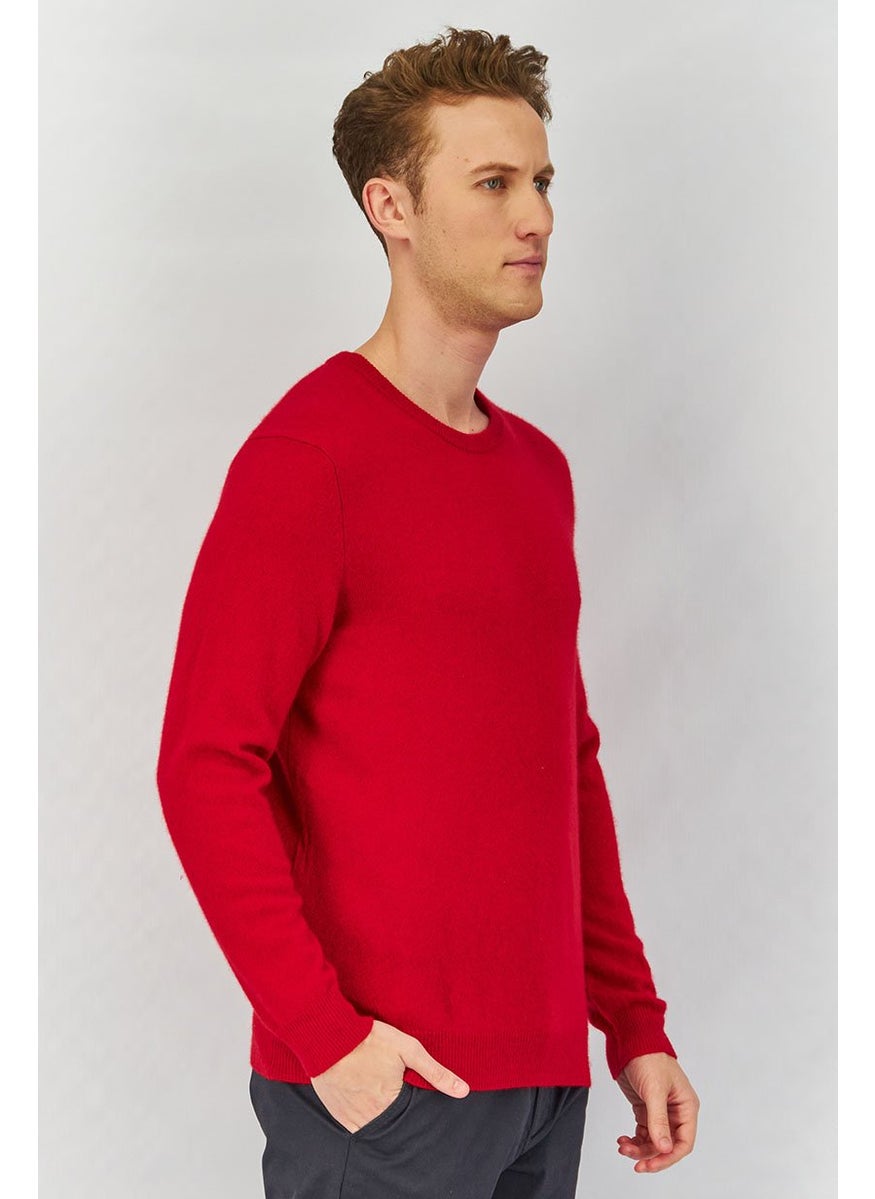 Club Room - Men Crew Neck Textured Long Sleeve Sweater, Red - Image 1