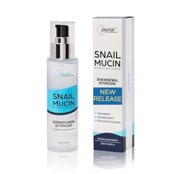 Jasclair سيروم ترطيب مخاط الحلزون بعد إزالة الشعر بالشفرة - العناية بالبشرة الكورية لتهدئة وترطيب وتجديد البشرة بعد استخدام شفرات الوجه وأدوات إزالة الشعر - مثالي لروتين إزالة الشعر اليومي - Image 1