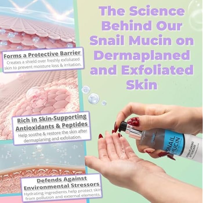 Jasclair سيروم ترطيب مخاط الحلزون بعد إزالة الشعر بالشفرة - العناية بالبشرة الكورية لتهدئة وترطيب وتجديد البشرة بعد استخدام شفرات الوجه وأدوات إزالة الشعر - مثالي لروتين إزالة الشعر اليومي - Image 4