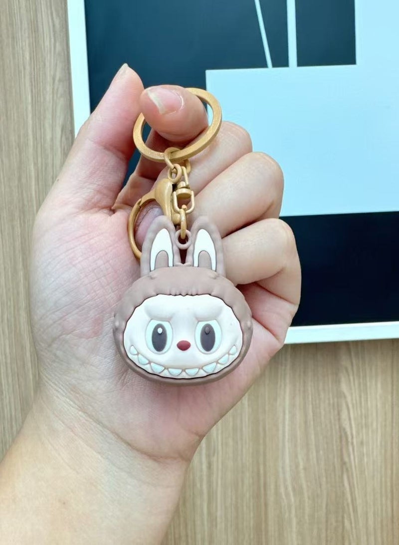 Aramu labubu Key chains, cartoon bucktoothed dolls, schoolbags, pendants, car key chains, small gifts - Image 1