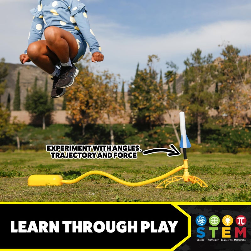 Stomp Rocket Jr Glow Rocket Launcher for Kids, 7 Rockets - Glow in The Dark Fun Backyard & Outdoor Kids Toys Gifts for Boys & Girls -Toy Soft Foam Blaster Set - Multi-Player Adjustable Launcher Stand - Image 5