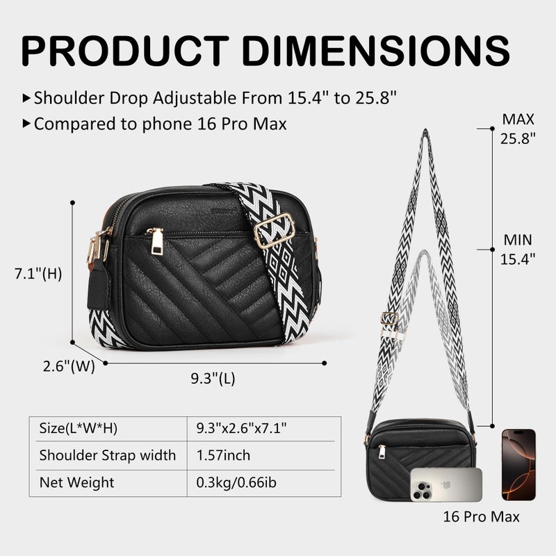TANTOMI Crossbody Bags for Women Small Crossbody Bags Trendy, Vegan Leather Shoulder Handbagsï¼ŒPurses for Women with Adjustable Wide Strap - Image 3