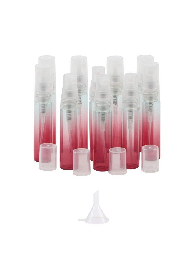 NewZoll 10Pcs Sample Spray Bottles Set 5Ml Empty Glass Spray Bottles With Funnel Small Fine Mist Atomizer Sprayer Vials For Essential Oils Perfume Red Gradient  - Image 1