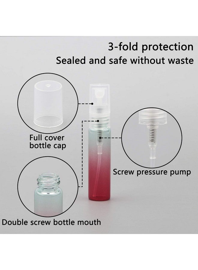 NewZoll 10Pcs Sample Spray Bottles Set 5Ml Empty Glass Spray Bottles With Funnel Small Fine Mist Atomizer Sprayer Vials For Essential Oils Perfume Red Gradient  - Image 3