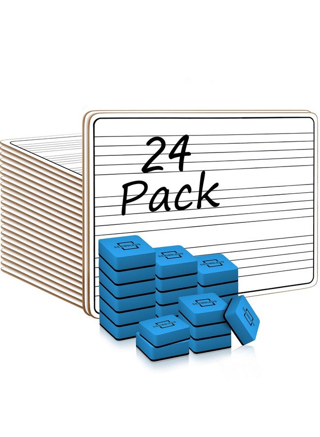 SCRIBBLEDO 24 Pack Dry Erase Music Staff White Boards 9" X 12 Inch Lapboard Double Sided Musical Notes whiteboard for Kids Students, Musicians and Home Erasers Included - Image 1